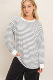 Striped Long Sleeve Crew Neck Top