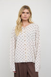 Polka Dot Raw Edge Cardigan, Oatmeal