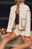 Floral Snap Button Quilted Jacket