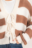 Striped V-neck Sweater Cardigan (S-L)