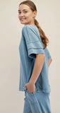 Mineral Washed Cotton Short Sleeve Tee, Dusty Blue (S-L)