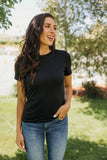 Lettuce Edge Pointelle Tee- Black (XS-2x)