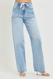 Risen-High Rise Wide Baggy Jean With Tie Waist