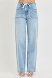 Risen-High Rise Wide Baggy Jean With Tie Waist