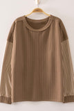 Striped Sleeve Ribbed Top (S-L)