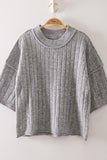 Cropped Ribbed Knit Sweater (S-L)