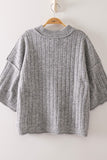 Cropped Ribbed Knit Sweater (S-L)