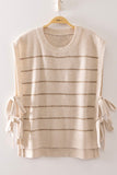 Striped Side Tie Knit Vest (S-L)