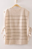Striped Side Tie Knit Vest (S-L)