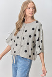 Polka Dot Button Up Short Sleeve Cardigan (S-L)