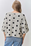 Polka Dot Button Up Short Sleeve Cardigan (S-L)