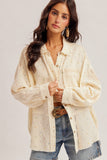 Lace Mix Polka Dot Button Up