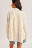 Lace Mix Polka Dot Button Up