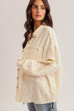 Lace Mix Polka Dot Button Up
