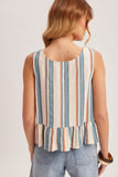 Ethnic Striped Peplum Tank
