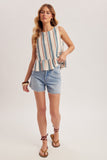 Ethnic Striped Peplum Tank