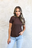 Short Sleeve Ribbed Tee-Truffle Brown (XS-XL)