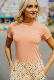 Short Sleeve Ribbed Tee-Summer Sunset (XS-2XL)