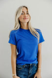 Short Sleeve Ribbed Tee-Cobalt Blue (XS-XL)