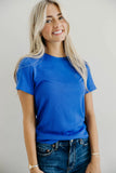 Short Sleeve Ribbed Tee-Cobalt Blue (XS-XL)
