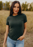 Pointelle Top- Pine (S, XL, XXL)