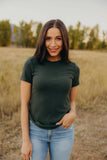 Pointelle Top- Pine (S, XL, XXL)