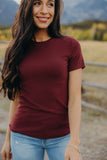 Pointelle Top- Beet Red (XS-2x)