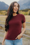 Pointelle Top- Beet Red (XS-2x)