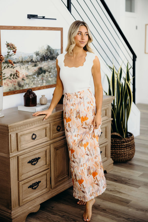 Maxi Skirt- Melon Bloom (XS-M, XL, 2X, 3X)