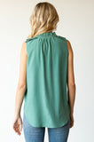 Smocked Shoulder Ruffle Tank (1x-3x)