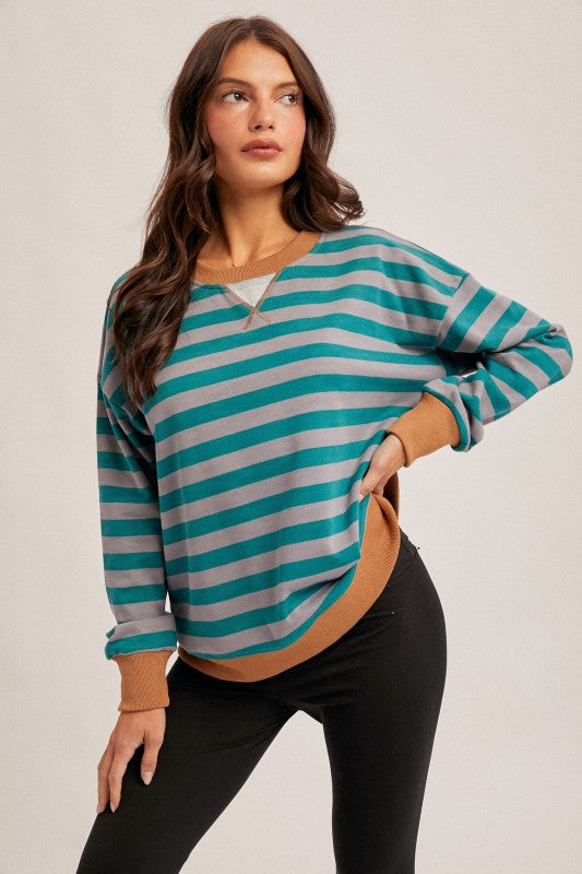 Striped Oversized Sweatshirt