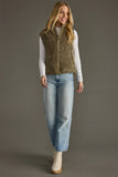 Olive Corduroy Puffer Vest (S,M,XL)