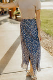 Slit Front Maxi In Wispy Blue