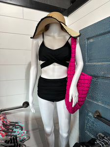 Solid Side Cutout 2 Piece Swimsuit (S-L, 1x, 2x)