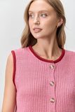 Button Front Sweater Vest (S-3x)