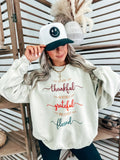 Thankful, Grateful, Blessed Sand Graphic Crewneck (S-XL)