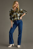 Super Soft Plaid Button Up-Olive & Black (XXL)