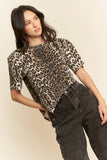 Leopard Asymmetrical Short Sleeve (S-2X)