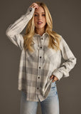 Lt. Gray & White Plaid Button Up