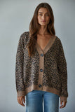 Sweater V-Neck Leopard Cardigan (S, M)