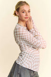 Checkered Mesh Top- Ivory/Taupe (3X)