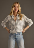 Lt. Gray & White Plaid Button Up