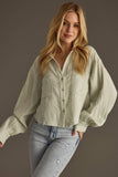 Sage Gauze Button Up
