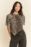 Leopard Asymmetrical Short Sleeve (S-2X)