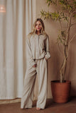 Lt. Gray Cropped Washed Soft Button Up