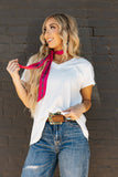 Casual Thick Ribbed V Neck Top, Ivory (S-3X)