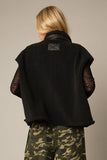 Oversized Fleece Vest, Black (S)