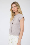 Raw Edge Sleeveless Lightweight Cardigan, Butter Yellow (S-L)