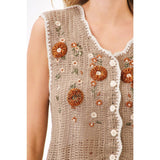 Floral Embroidered Vest (S/M)
