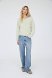 Stripe Raw Edge Cardigan, Dark Brown